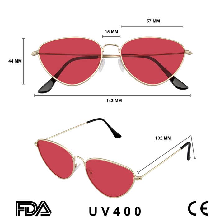 Emblem Eyewear - Wholesale Sunglasses - Women's - Sunglasses Retro Vintage Small Triangle Fashion Sun Glasses