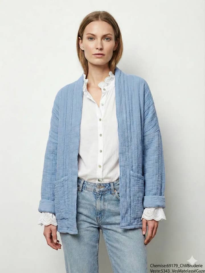 Mimi & Gogo - Vente Veste – femme - Veste matelassée en gaze de coton @5343_VesMatelasséGaze16