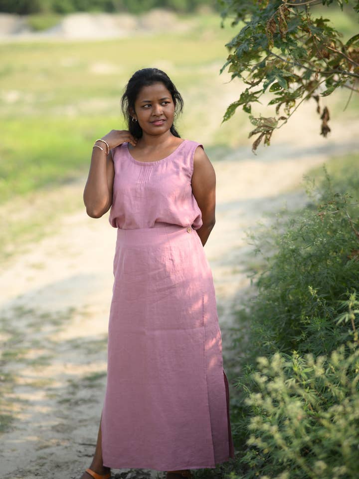 The Willow Wrap Skirt in Sage Green for wholesale by Swahlee