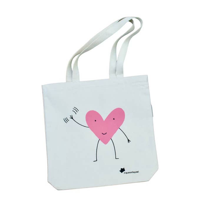 Saco de Lona Orgânica Heart Buddy por atacado de Queen Fayzel