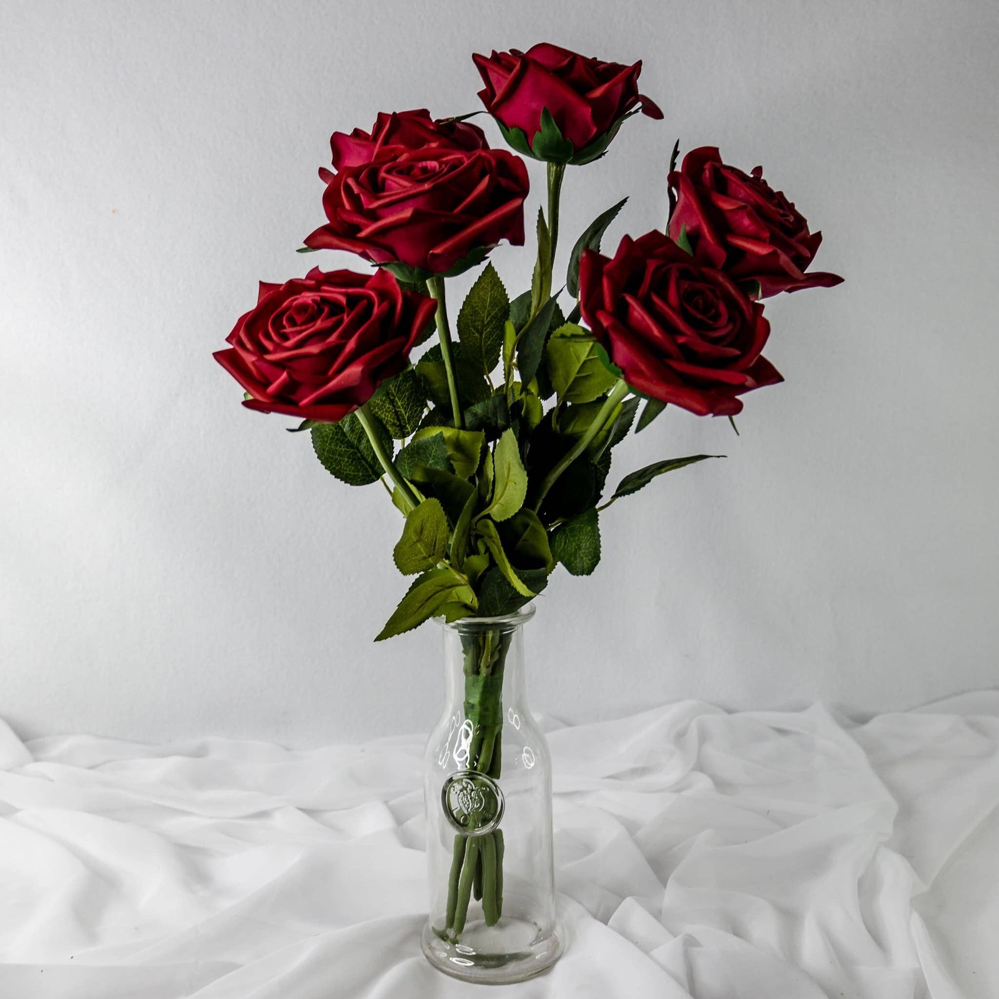 Realistic Artificial Flowers - Wholesale Artificial Flowers - Red Natural Real Touch Rose - Realistic Artificial Flowers1