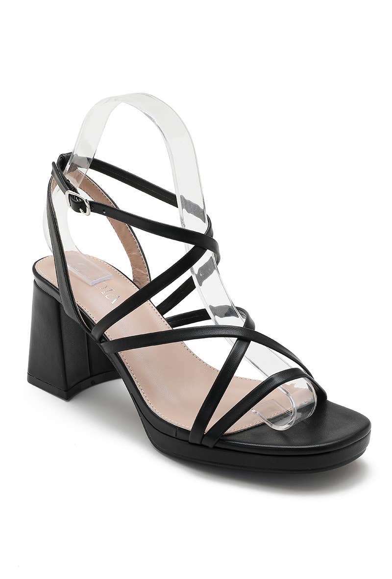 Joia Paris - Wholesale Platform Heels - Women's - Wedge Heel Sandal with Crossed Strap H8-8360