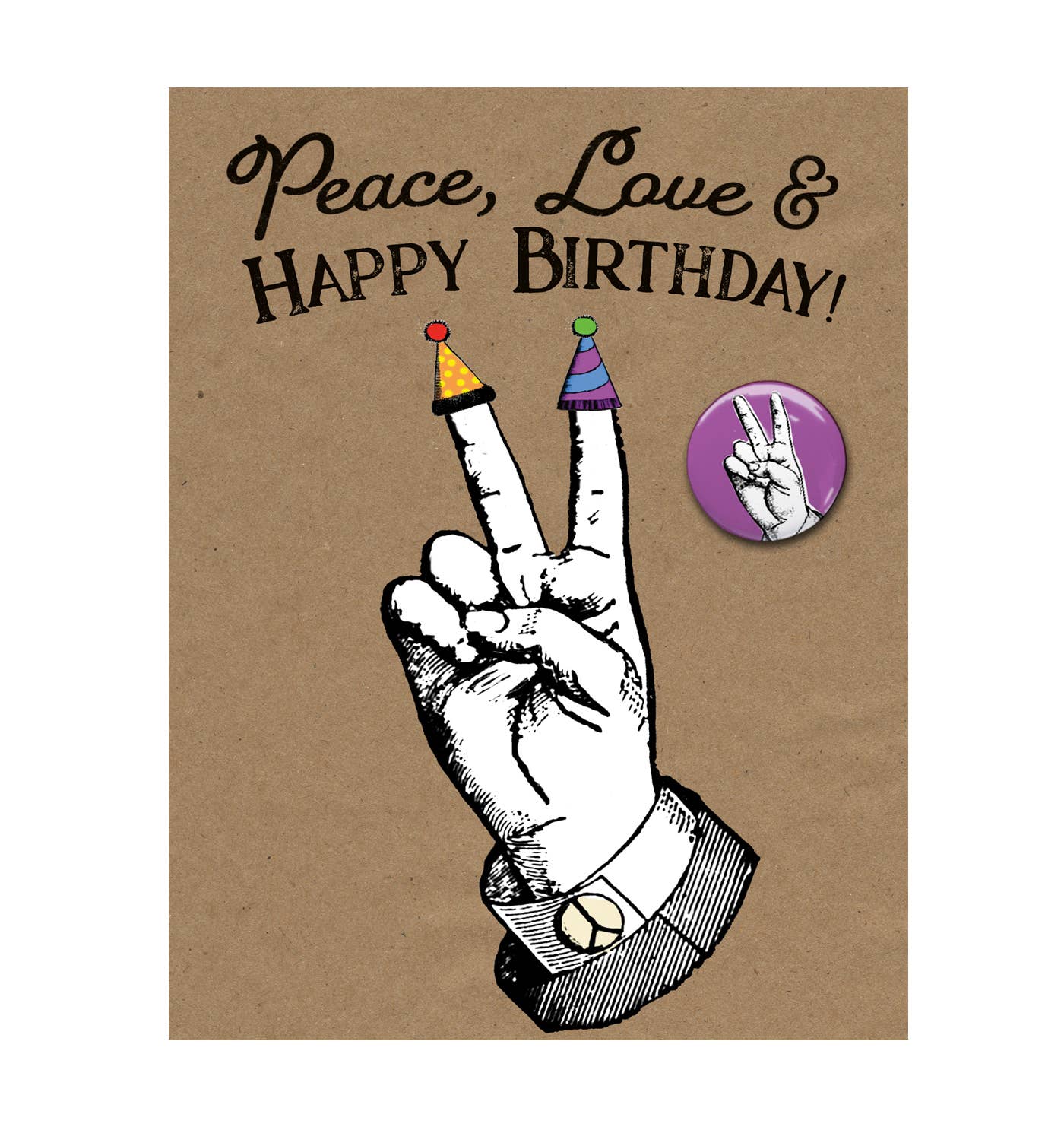 REMOVED BRAND - Wholesale Birthday Card - Peace Funny Birthday Card with Wearable Pin0