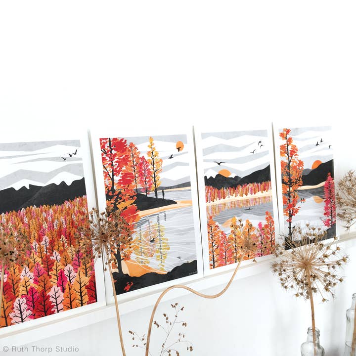 Ruth Thorp Studio - Wholesale Art Print - Golden Shore Art Print: (A4, A3) Autumn Collection2