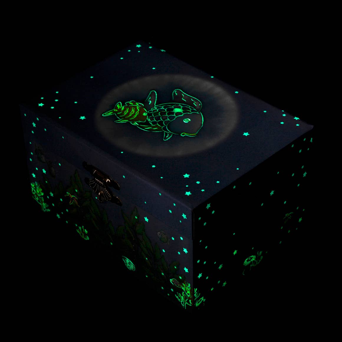 TROUSSELIER SAS - Wholesale Jewelry Box/Organizer - Kids - Glow-in-the-Dark Musical Box Rainbow Fish©3