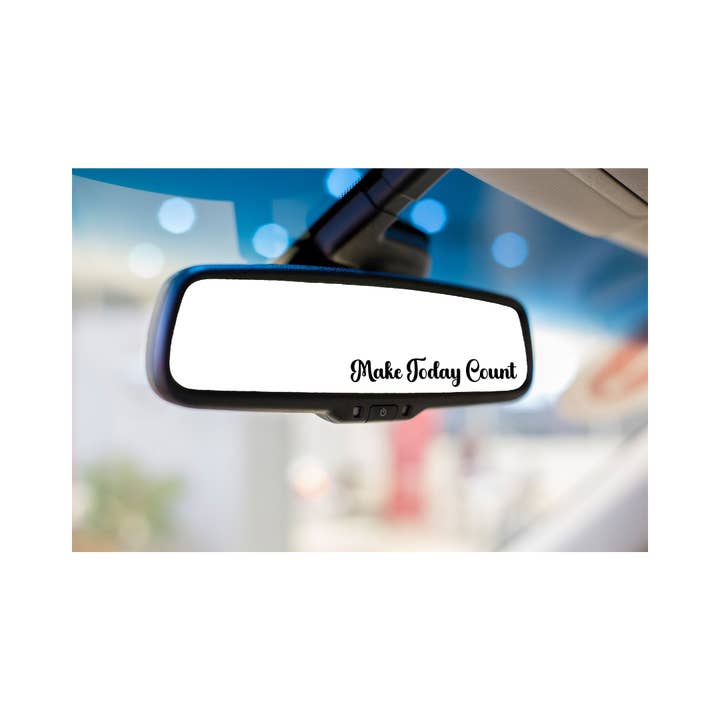 Make Today Count Car Mirror Decal (Black, Retail Packaging) for wholesale by Megabella Creations