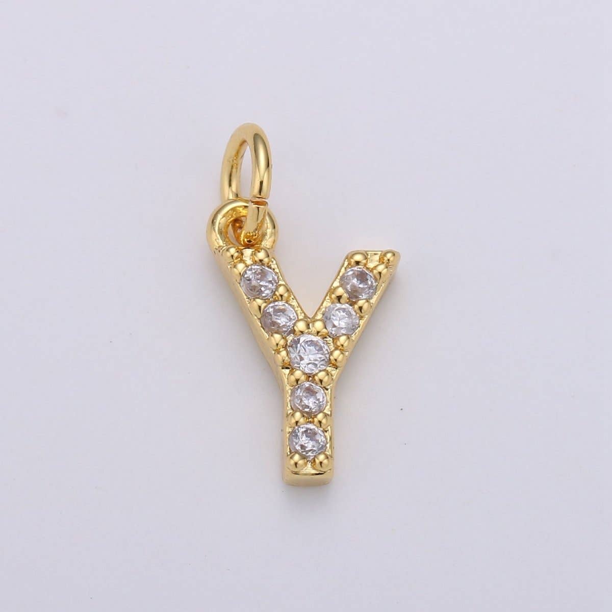 Aim Eternal – wholesale Individuell berlock/hänge – 14k guld fylld liten CZ initial, bokstav alfabet mikro pavé berlocker nätt guld kubisk hängsmycke för halsband armband örhänge tillägg A-099 till A-11124