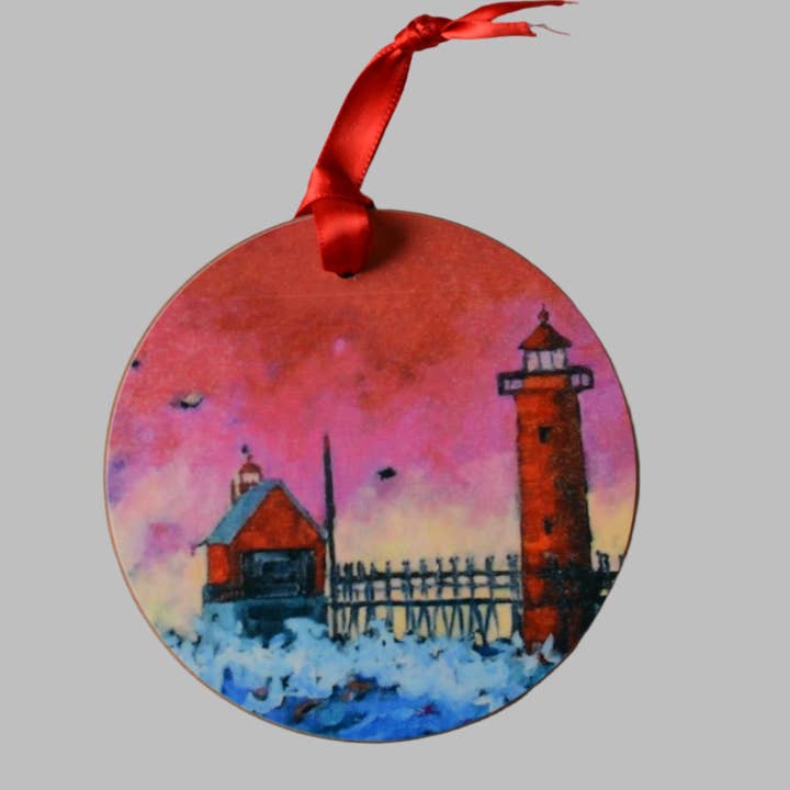Grand Haven Lighthouse Ornaments for wholesale by Dreese Fine Art