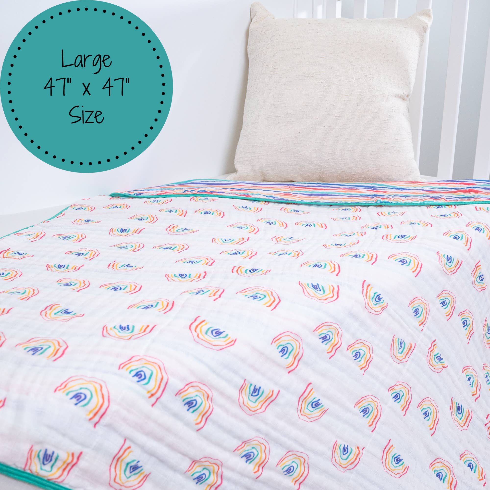 LollyBanks – wholesale Bedding blanket – Kids & Baby – Rainbow Toddler 100% Cotton Muslin Blanket3