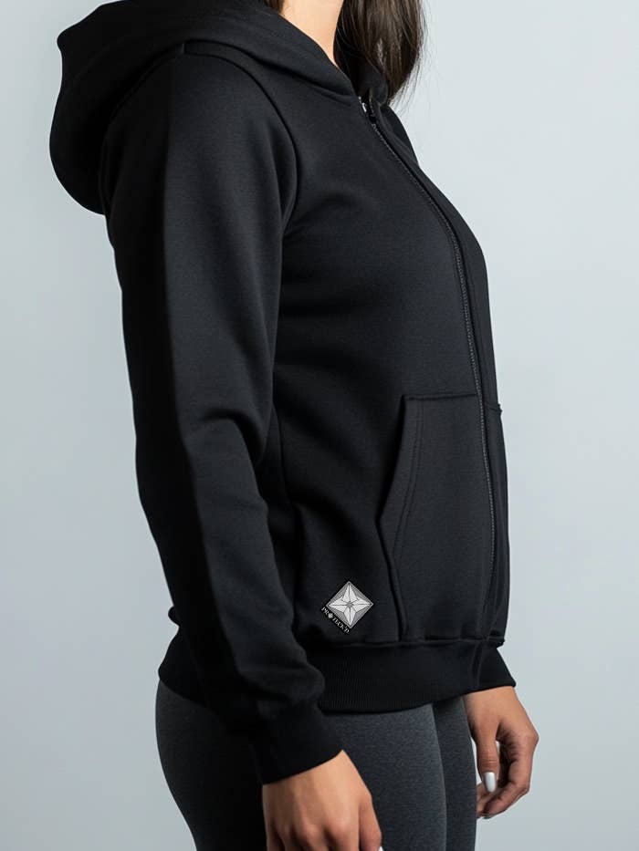 Proteck'd Emf Apparel - Wholesale Hoodie - Unisex - Proteck'd Faraday Silver Lined Zip Up Emf Proof Hoodie2