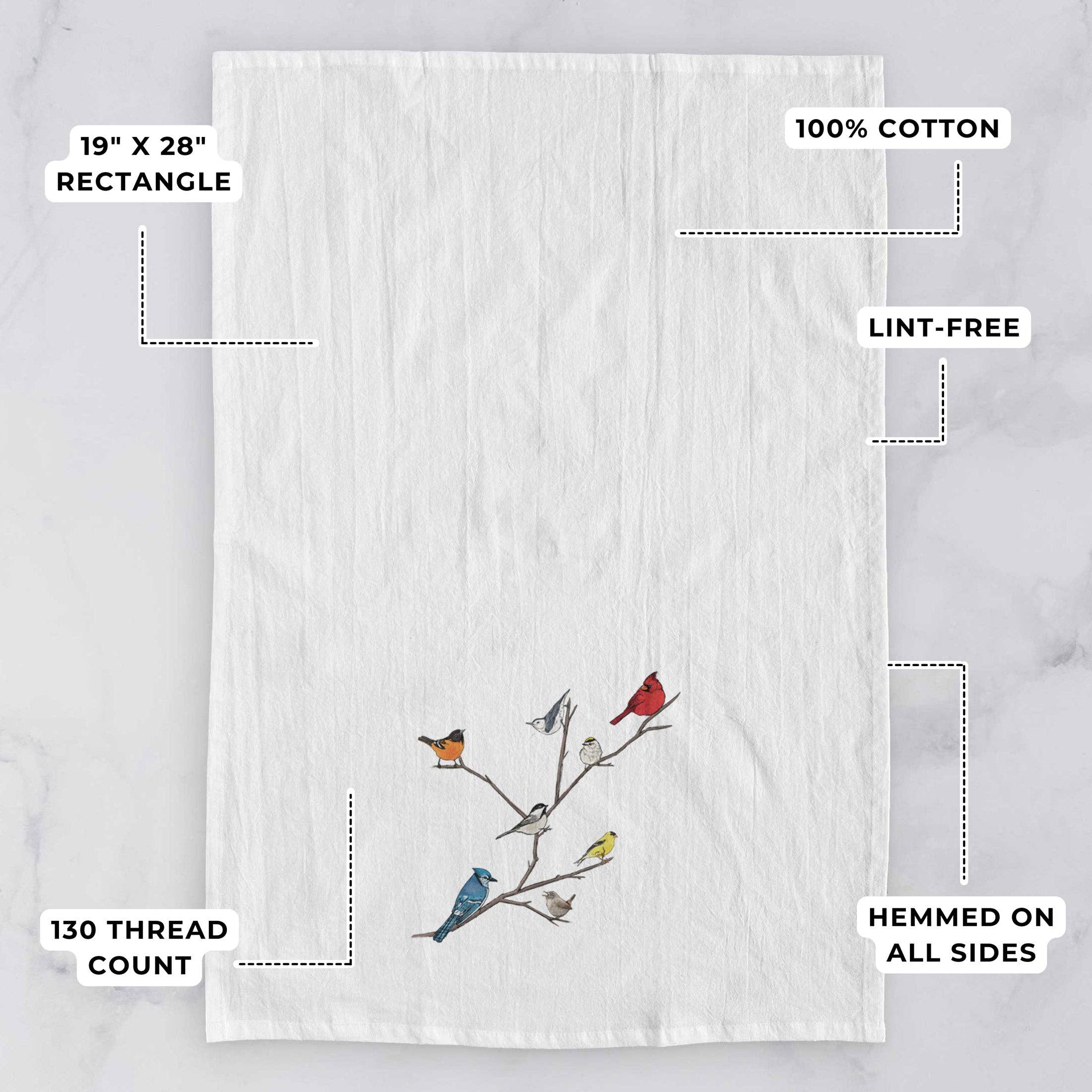 Because Tees - Wholesale Tea Towel - Backyard Birds Gathering Tea Towel2