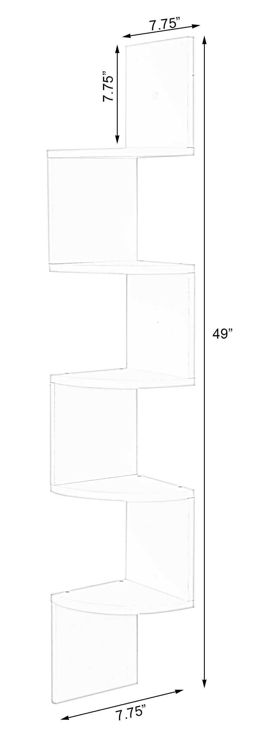 Quickway Imports - Venta al por mayor Estante de pared - Estantería de esquina de pared de 5 niveles6