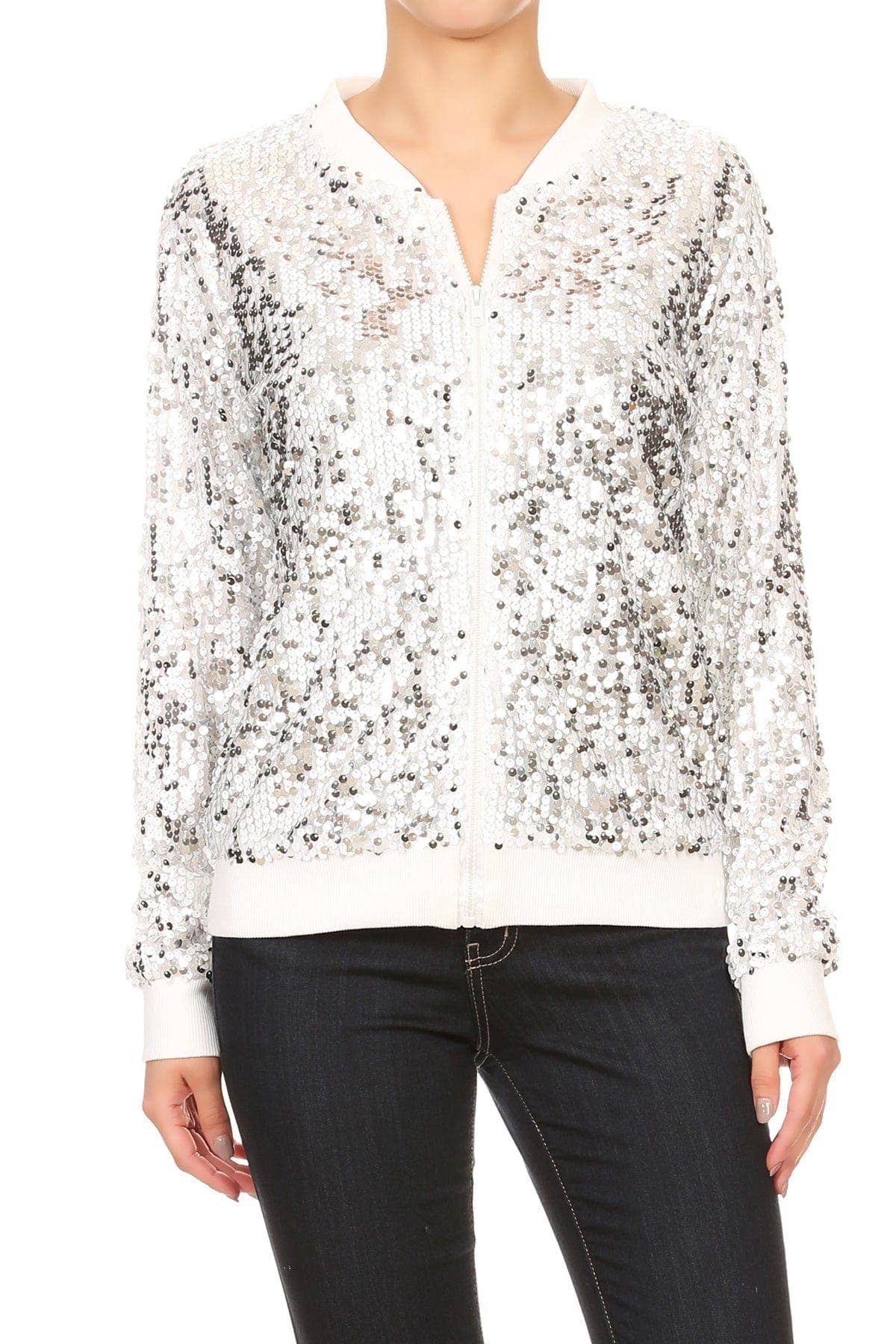 Anna Kaci Wholesale - Vente Bombers – femme - Blouson aviateur zippé à sequins74