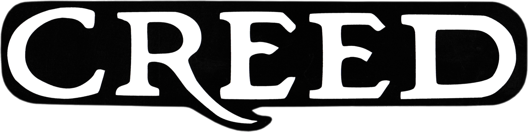Square Deal Recordings & Supplies – Großhandel Aufkleber – Aufkleber, Creed, ausgeschnittenes weißes und schwarzes Logo, groß0