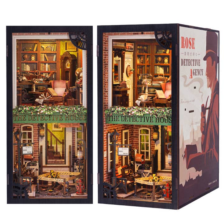Hands Craft Intl - Wholesale DIY Craft Kit - DIY Book Nook Kit: Rose Detective Agency with Dust Cover