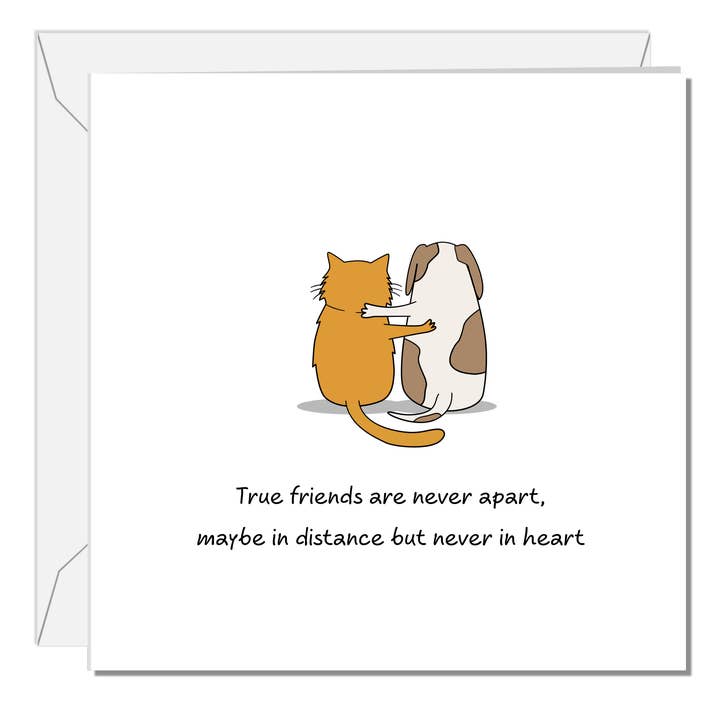 Best Friend / Friendship Card Female Missing You Birthday Card Dog Cat Apart for wholesale by Swizzoo Cards