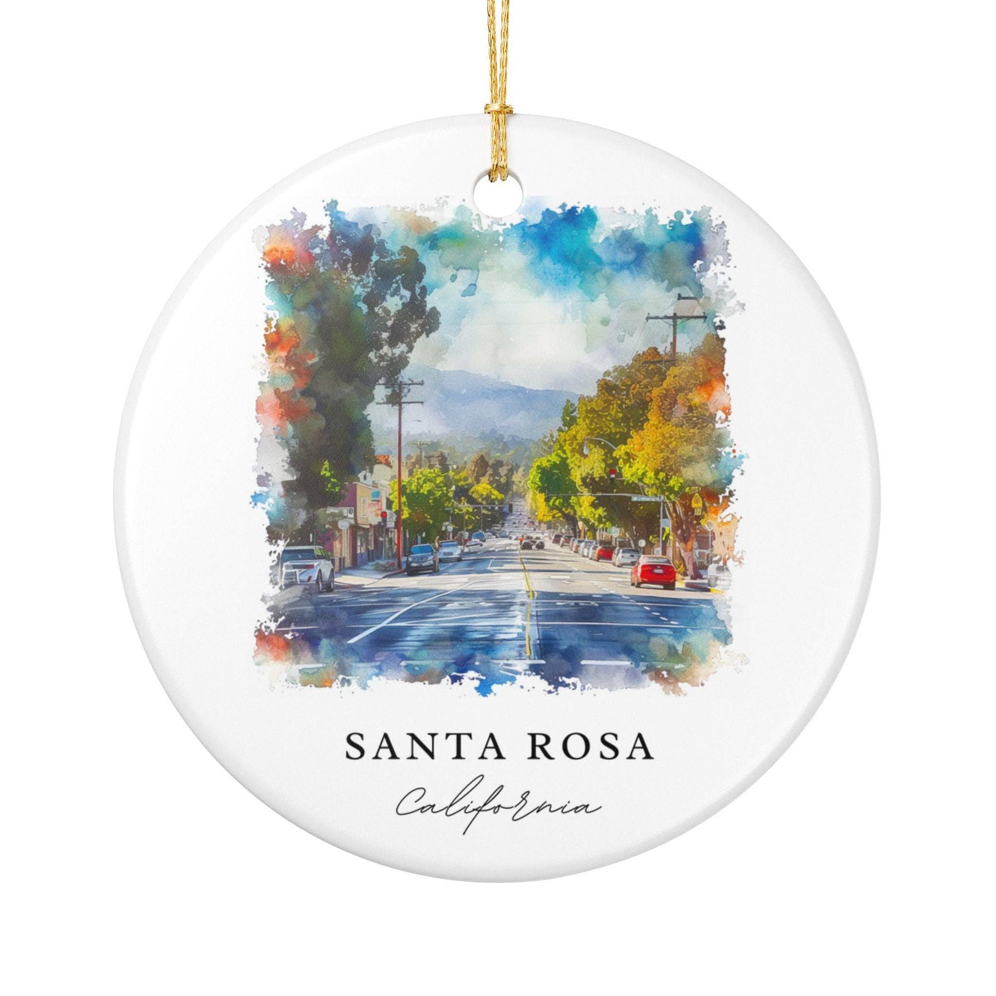 Premium Travel Art - Wholesale Ornament - Santa Rosa Ornament: Unique Santa Rosa Souvenir, Santa Rosa Xmas Decor, and Authentic Santa Rosa California Gift0