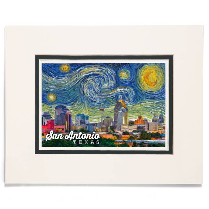IMPRIMÉS ENCADRÉS San Antonio, Texas, Ville étoilée pour la vente par Lantern Press