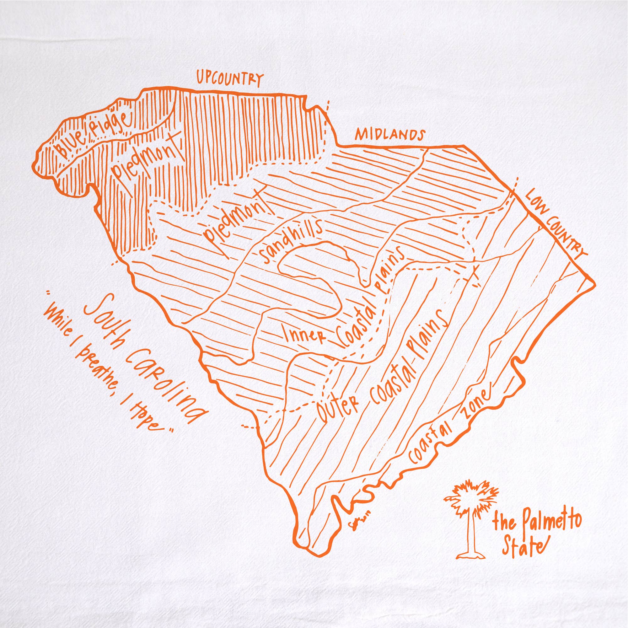 Girls Can Tell - Wholesale Tea Towel - South Carolina Regions Tea Towel | kitchen | flour sack | dish2