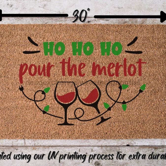 Vin Funny Jul Dørmåtte | Funny Christmas Dørmåtte | ch for engroshandel hos DecoExchange