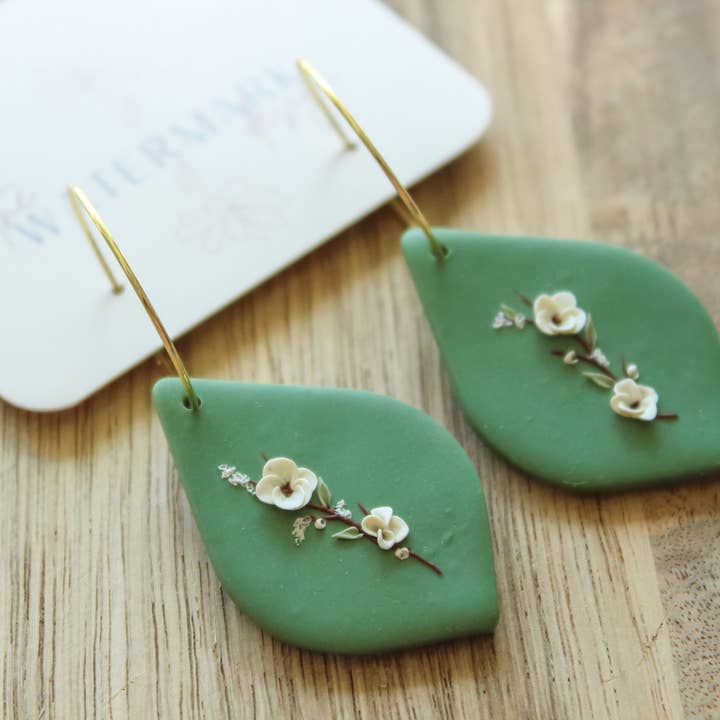 Emerald Floral Earrings - Devere for wholesale by The Watermark Design