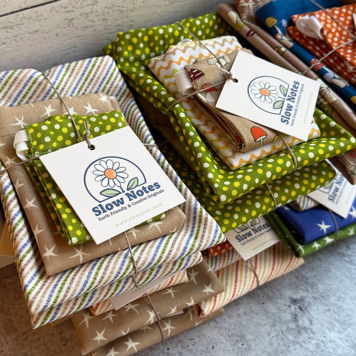 Slow Notes - Wholesale Gift Bag Set/Pack - Reusable Gift Bag Trio – 3-Piece Organic Cotton Set6