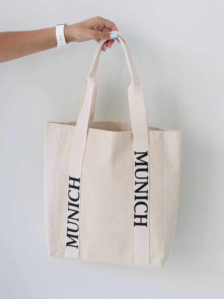 Borsa tote con stampa di Monaco per la vendita all'ingrosso da parte di New Hope | Textile Souvenirs & Custom Branding