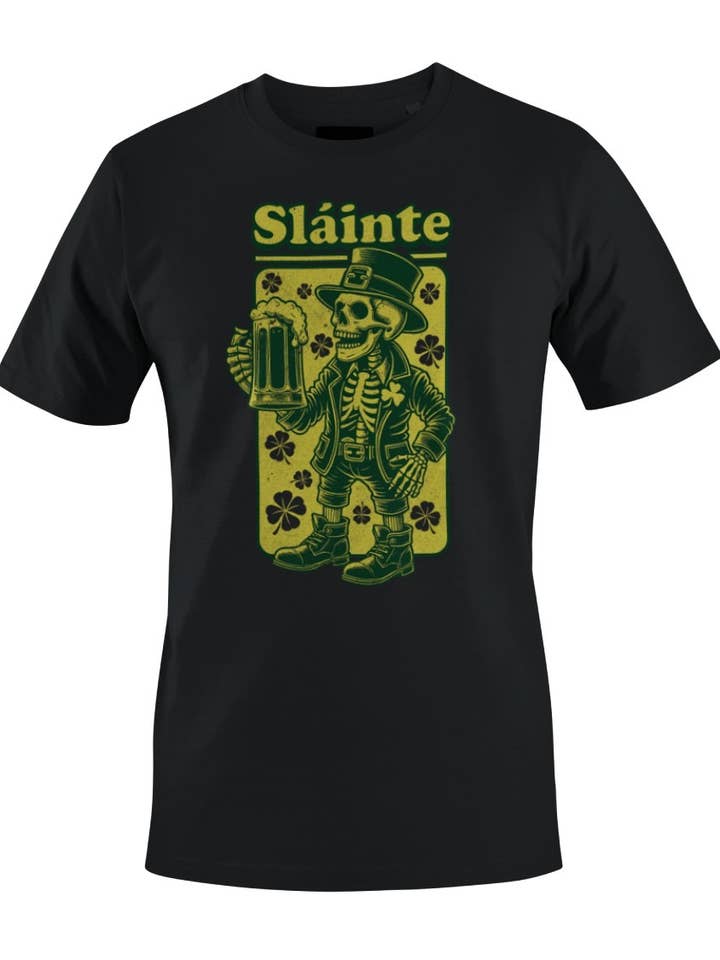Slainte Skeleton Leprechaun St. Patricks Day Cheers Women's for wholesale by Swift Retail