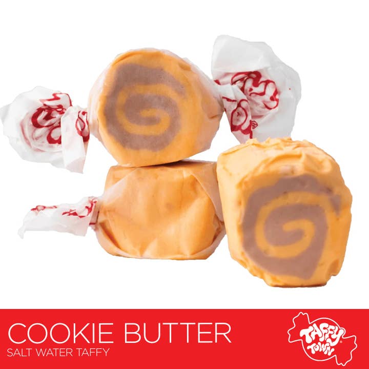 Cookie Butter Salt Water Taffy fra Taffy Town - 8 oz detailhandel for engroshandel hos Candy Supply Co