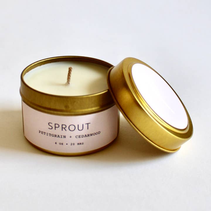 Sprout Soy Wax Vela Estanho por atacado de Handmade Habitat