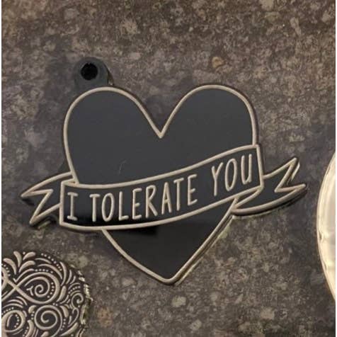 Jeg tolererer dig hjerte nøglering silikone skimmel. for engroshandel hos EllaRaeMouldsVinyls