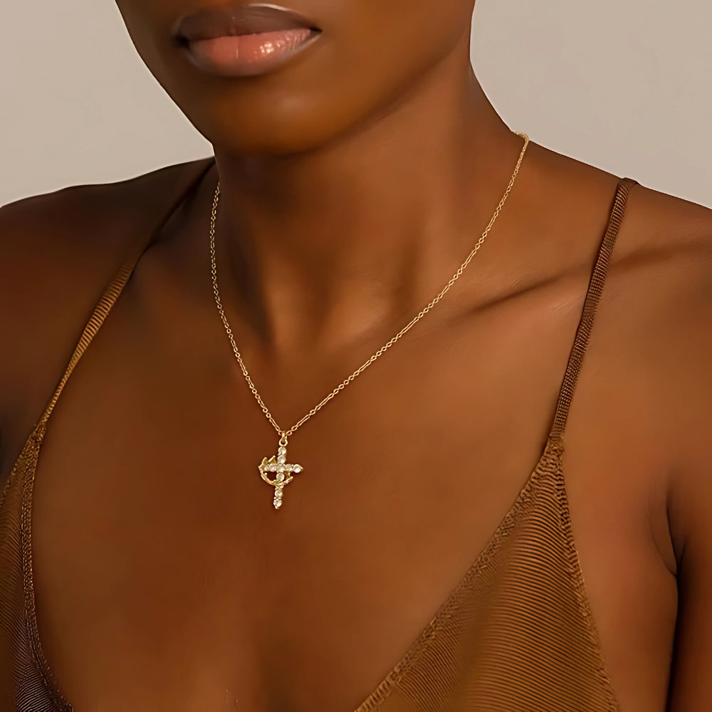 Ashlen - Wholesale Pendant/Charm Necklace - CROWN CROSS NECKLACE1