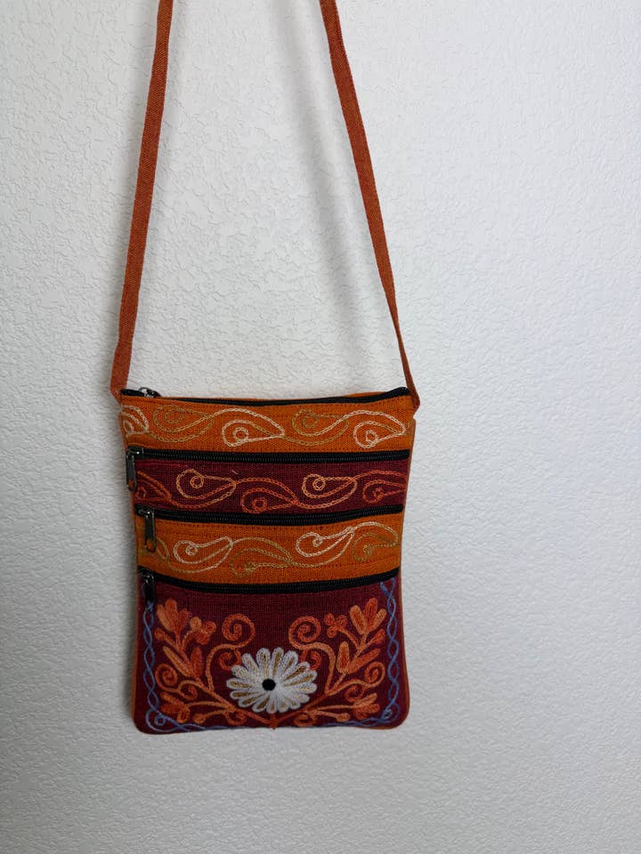 Bomuld fem lynlås blomst Broderi sød taske for engroshandel hos Like International