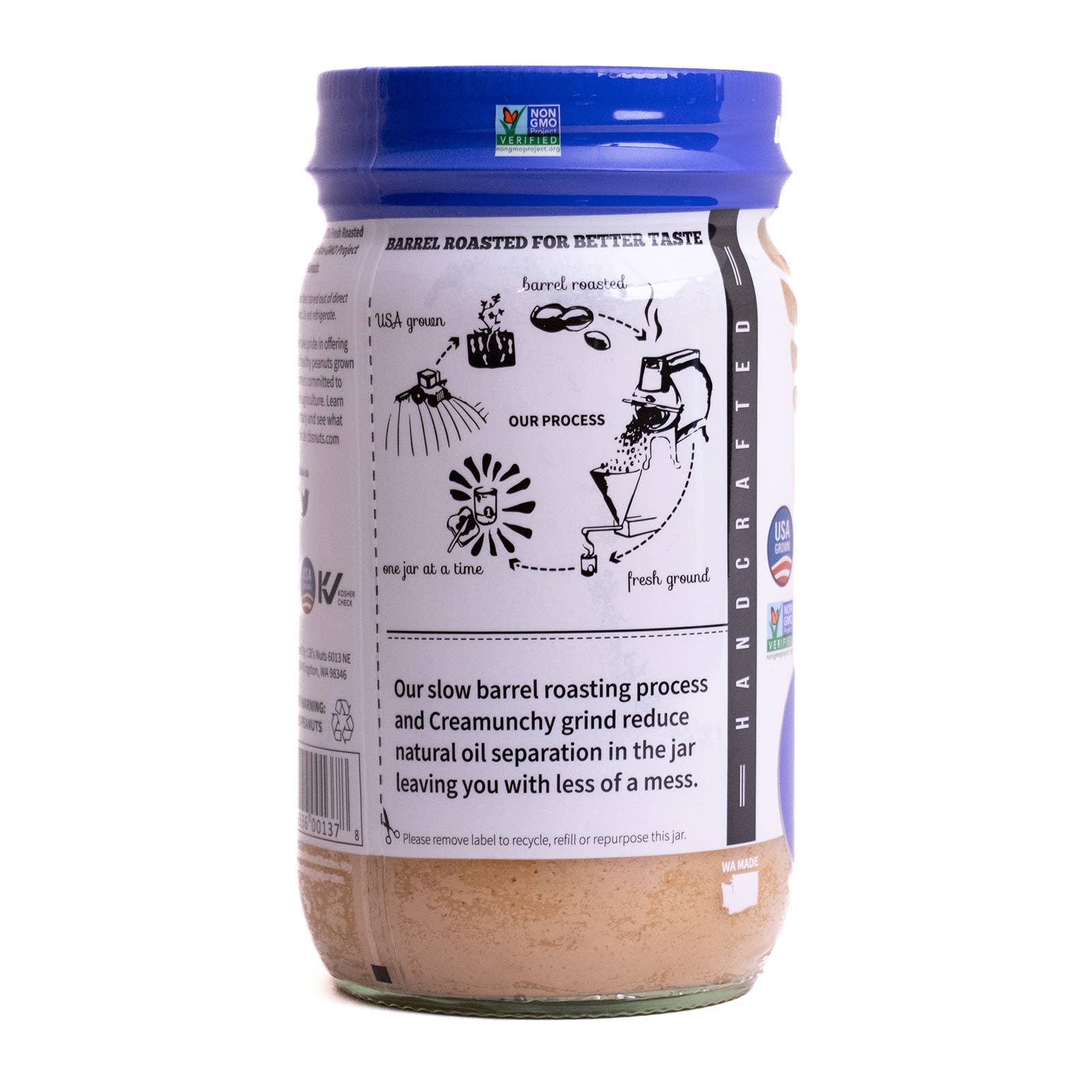 CB's Nuts - Wholesale Nut Butter - 16oz Natural Creamunchy Peanut Butter - 122