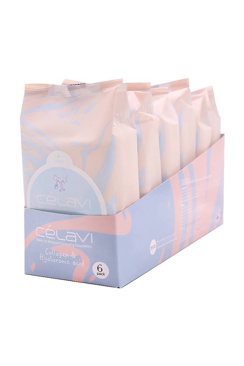 PINEAPPLE Beauty - Wholesale Face & Body Wipes - Celavi MT024 Collagen & Hyaluronic Cleansing Towelettes - 61