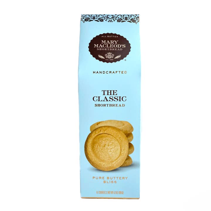 Blue Peaked Box of The Classic for wholesale by Mary Macleod's Shortbread