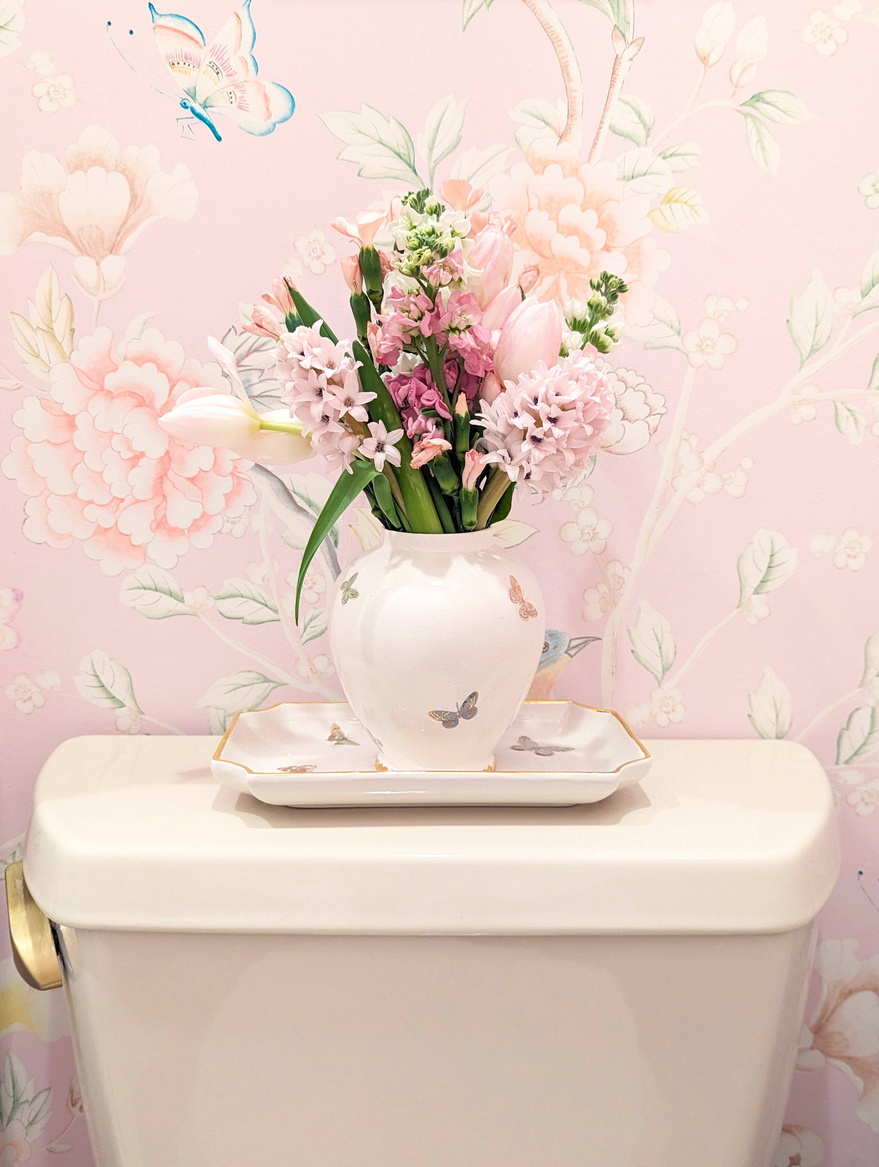 Lo Home | Ruby Clay - Wholesale Decorative Tray - Gilded Butterflies Trays with 22K Gold Accent6