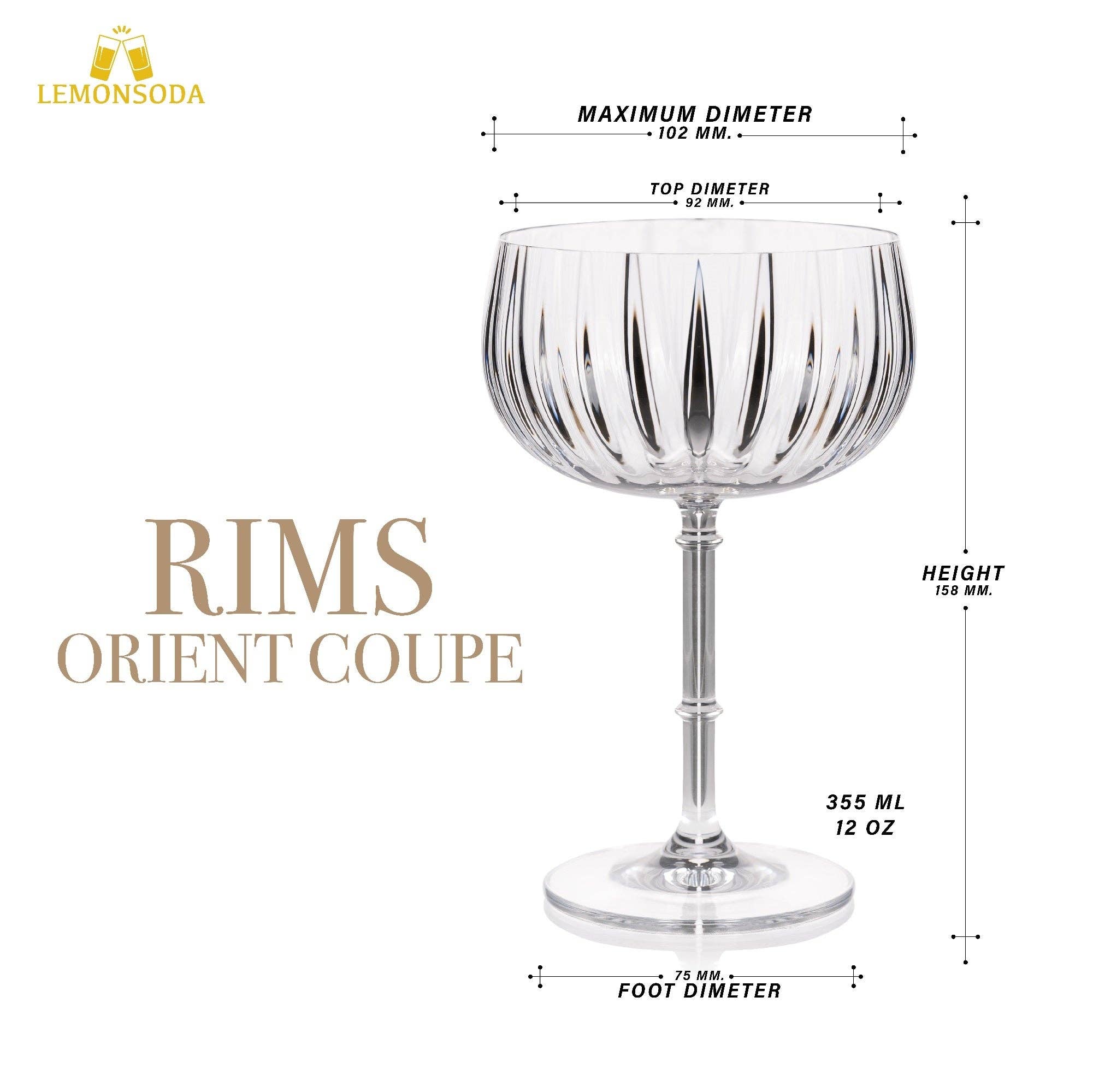 Lemonsoda - Wholesale Wine Glass - Rims Orient-Coupe Wine Glasses -  (355 mL / 12 fl. oz) (1pc)5