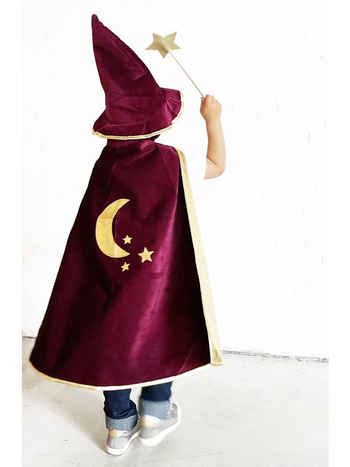 Ratatam! - Vente Déguisement – enfant - Set de deguisements magicien bordeaux cape+chapeau+ baguette