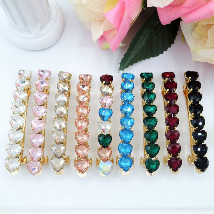 Daemon srls - Wholesale Hair Clip - Women's - LUCE -Fermaglio per capelli con pietre sfaccettate a cuore15