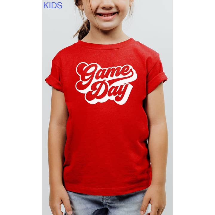 Retro Game Day Kids Sports Graphic Tee for wholesale by Kids By Kissed Apparel