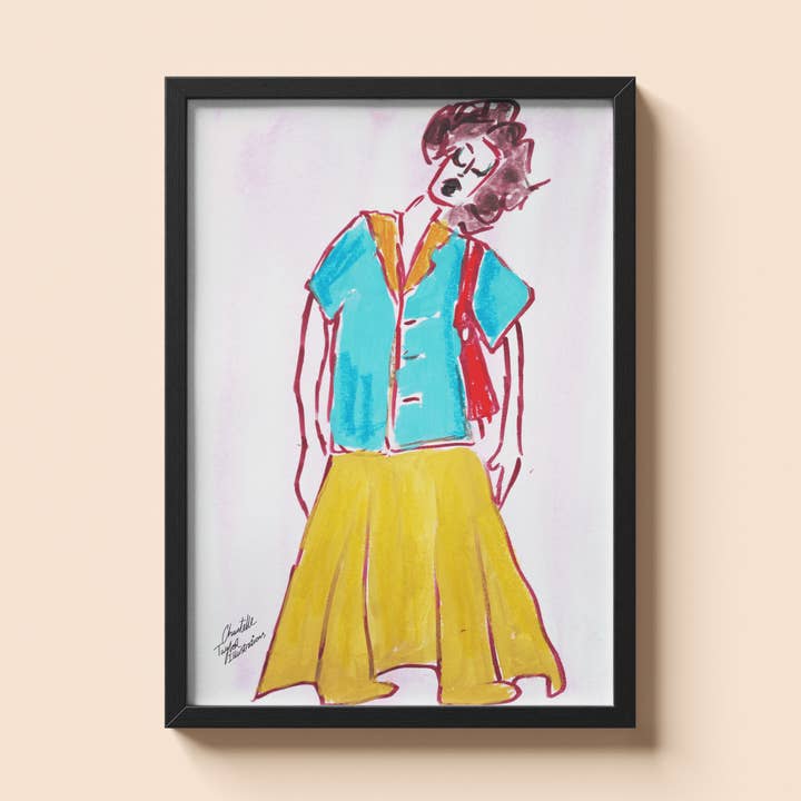 Abstract Woman Art Print Colourful Fashion Portrait for wholesale by Chantelle Taylor Illustrations