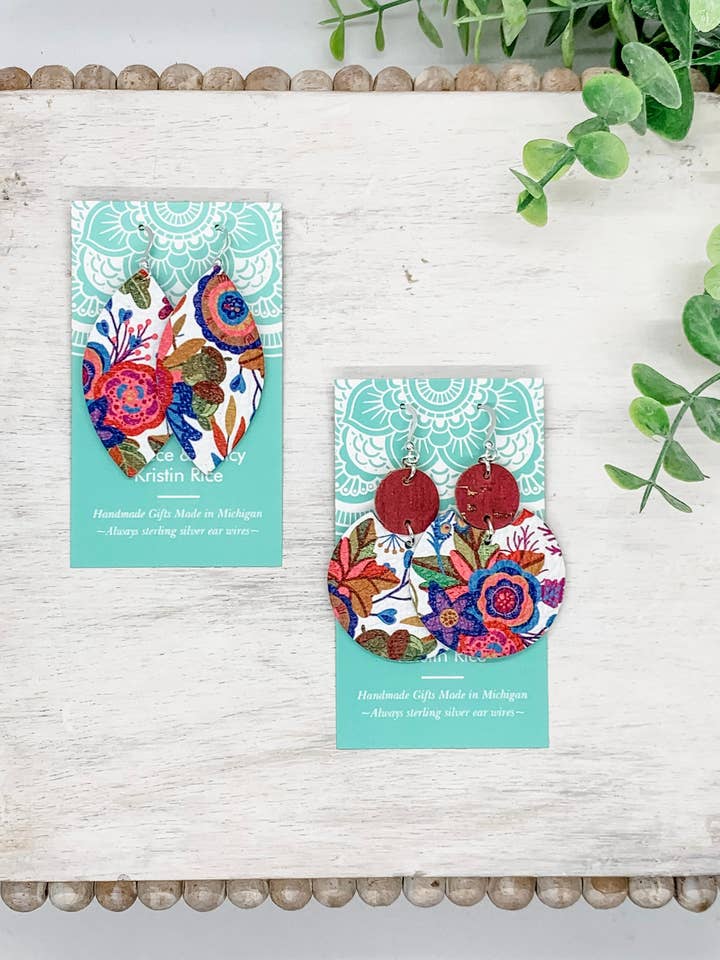 Pendientes de cuero hechos a mano para venta al por mayor de Fleece & Fancy