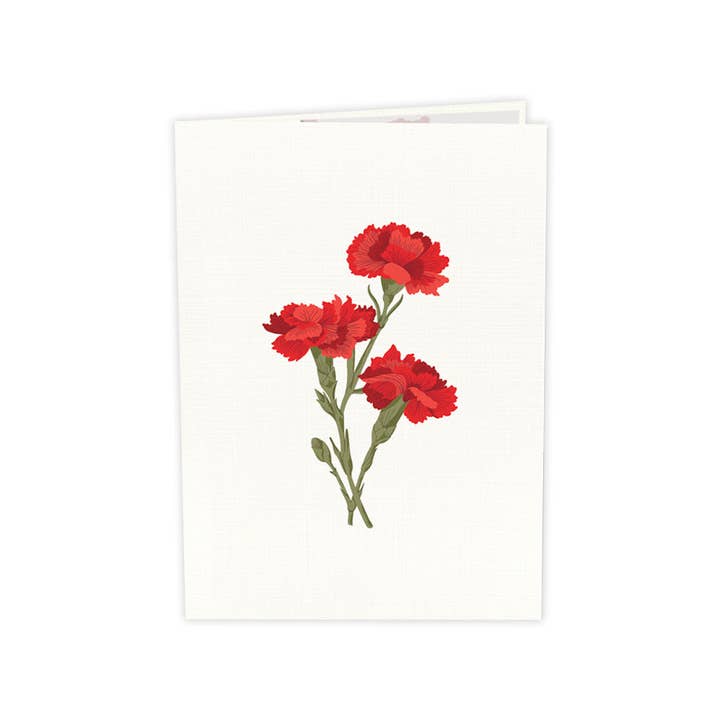 Unipop Cards, LLC - Venta al por mayor Tarjetas de felicitación - Tarjeta desplegable con forma de flor de clavel, tarjeta desplegable para el Día de la Madre