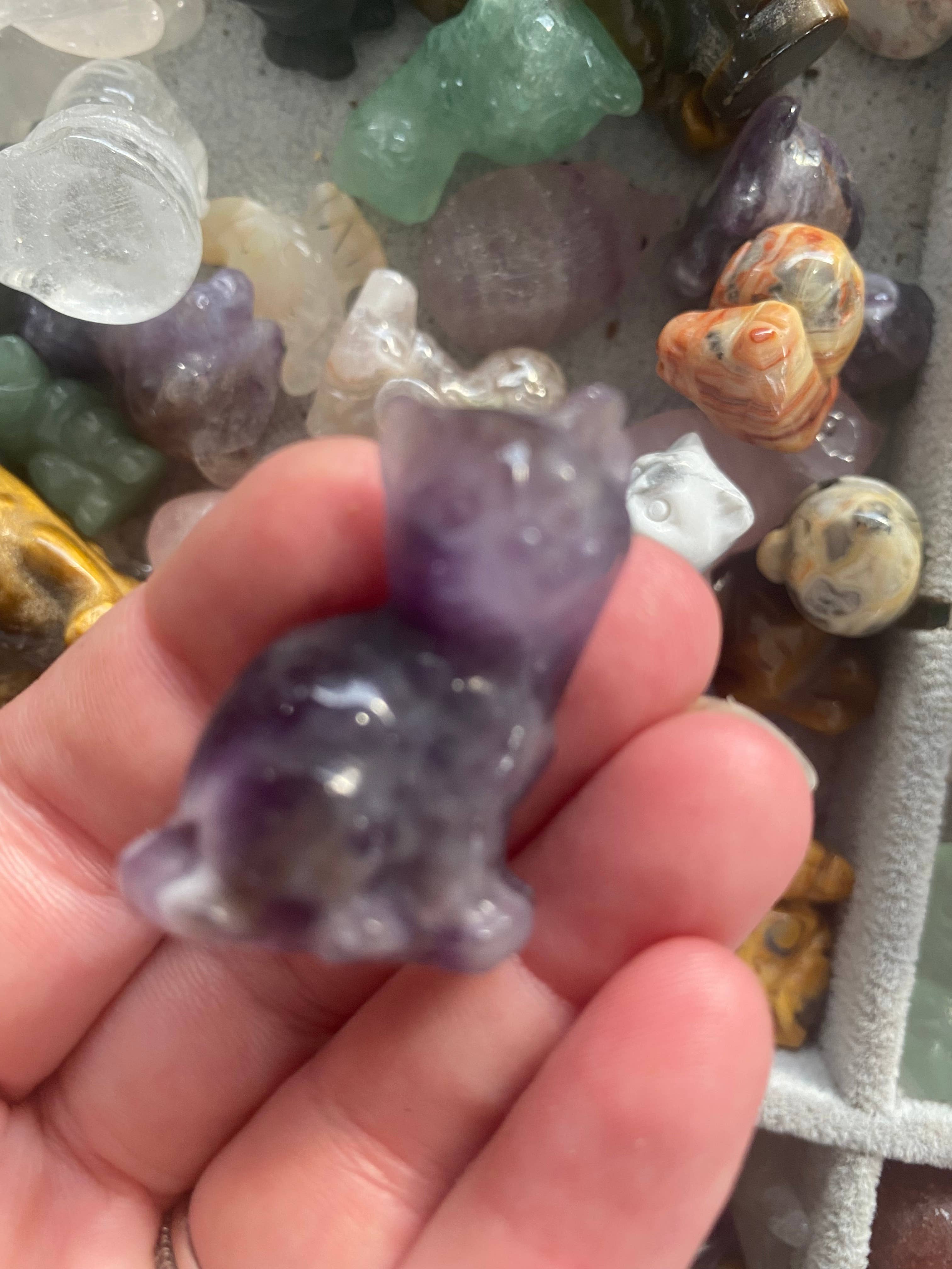 Moon River Designs - Wholesale Spiritual stone/crystal - Mystery Mini Crystal Animal & Character Carvings Bulk Set17