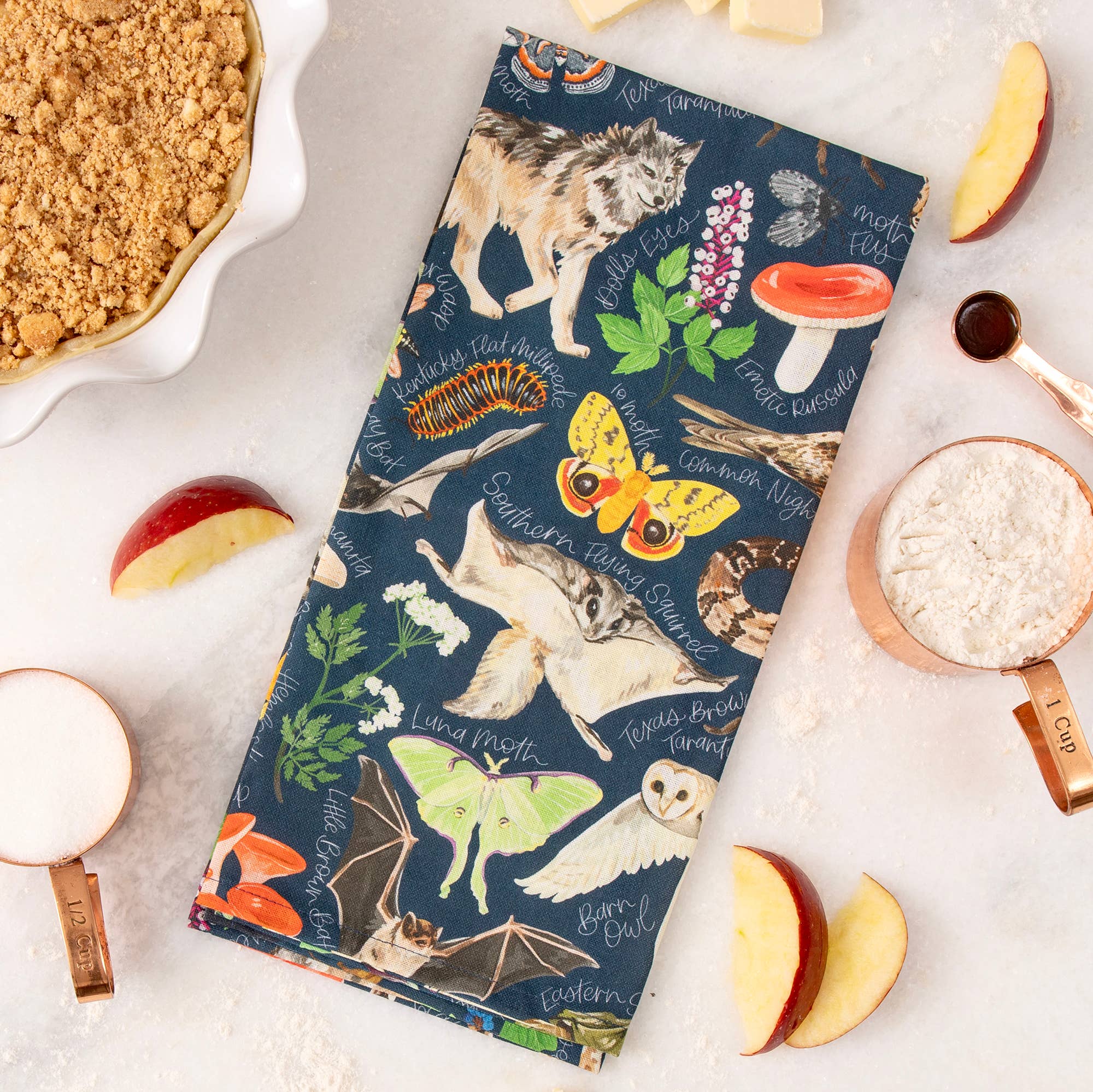 1canoe2 | One Canoe Two Paper Co. - Wholesale Tea Towel - Midnight Flora & Fauna Kitchen Tea Towel0