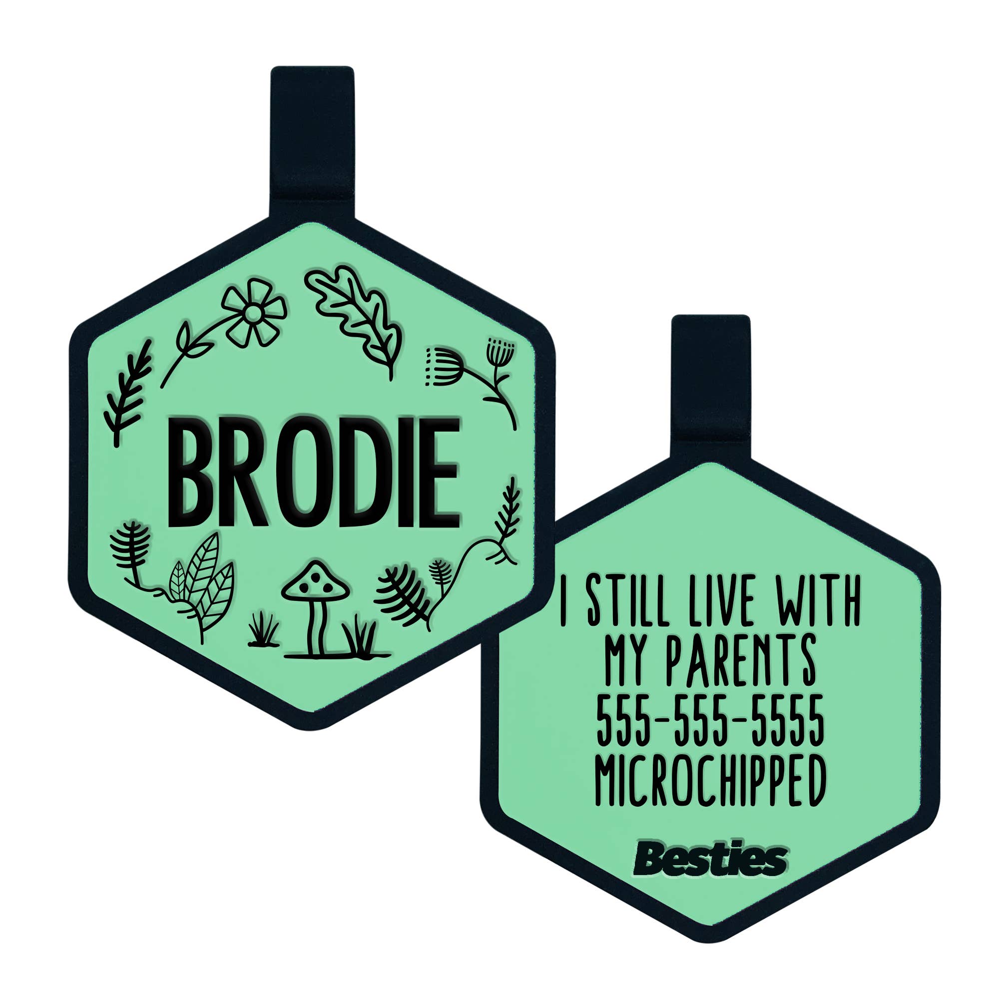 Besties Pets – Großhandel Haustiermarke – Hund – Woodland Silikon-Hundemarke mit Namensgravur17