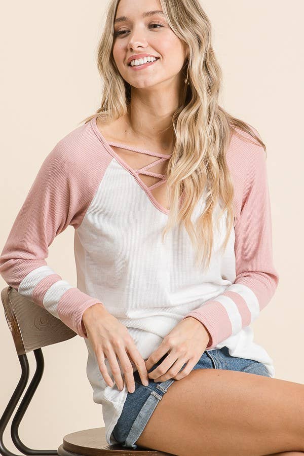 lovely melody - Venta al por mayor Camisa - Mujer - T8094 MANGA LARGA CON DETALLE DE RAYAS Y CUELLO11