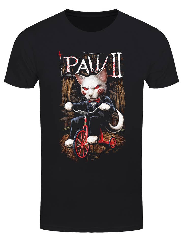 Maglietta Nera da Uomo Horror Cats Paw 2 per la vendita all'ingrosso da parte di Grindstore