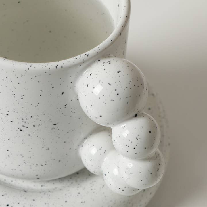 TUTU Home - Tableware & Decor - Wholesale Coffee mug - "Bulle" Ink-Splashed Pearl-Handled Double-Layer Ceramic Mug4